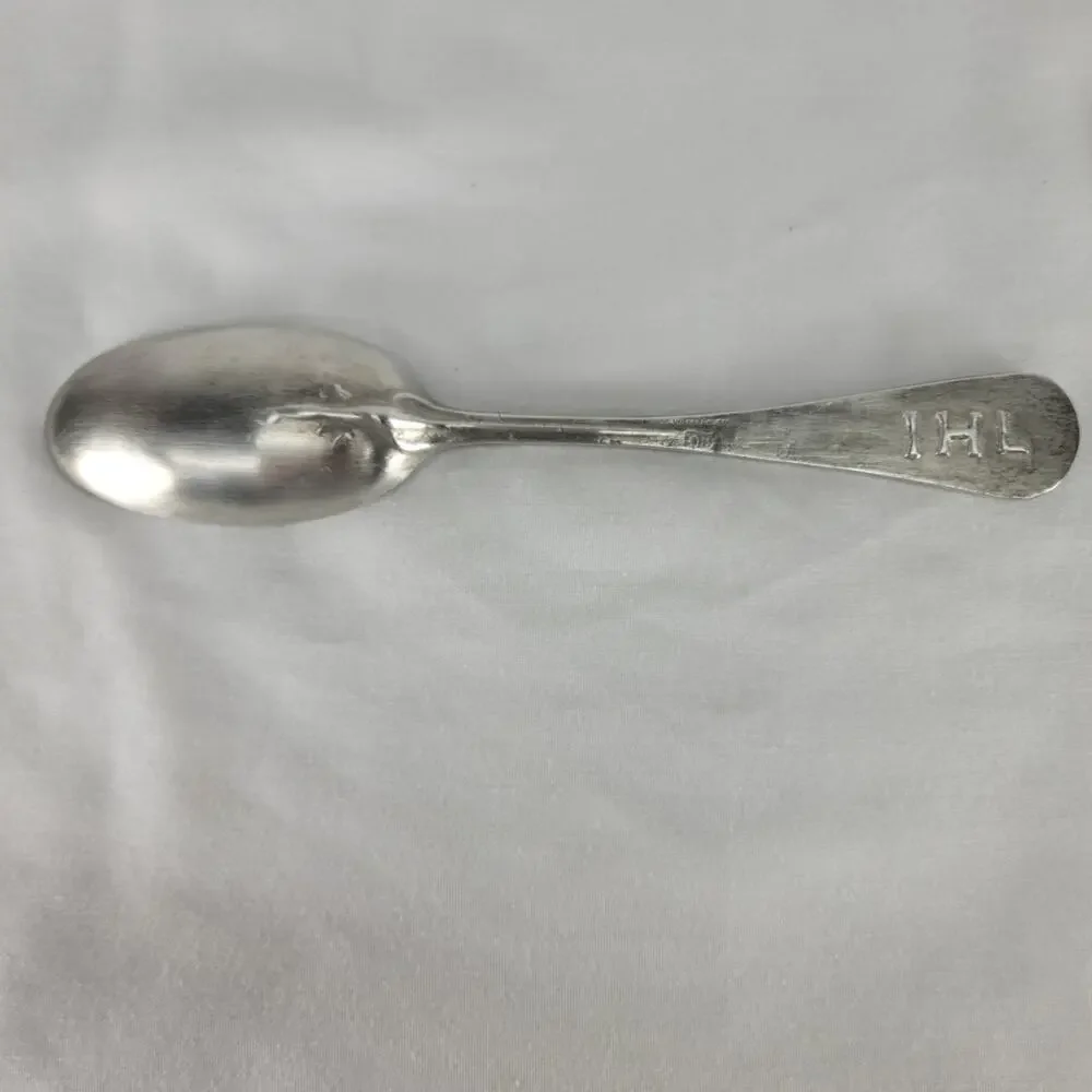 Vintage France Souvenir Spoon Art Nouveau Floral Silverplate Monogram IHL